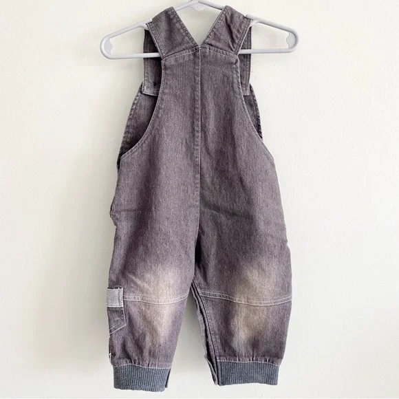 Grey Denim Overalls Dog Print - Picture 5 of 5